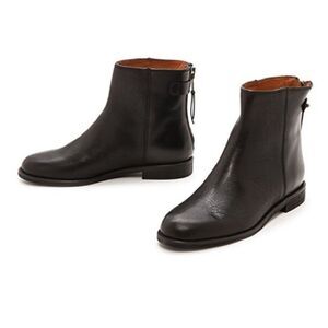 Madewell Hayes Ankle Leather Boot in Black Size 6